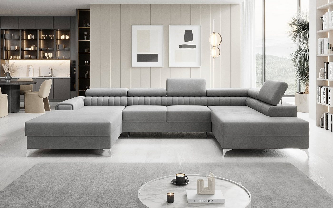 Luxusbetten24 Schlafsofa Designer Sofa Collina, mit Schlaf- und Klappfunktion von Luxusbetten24