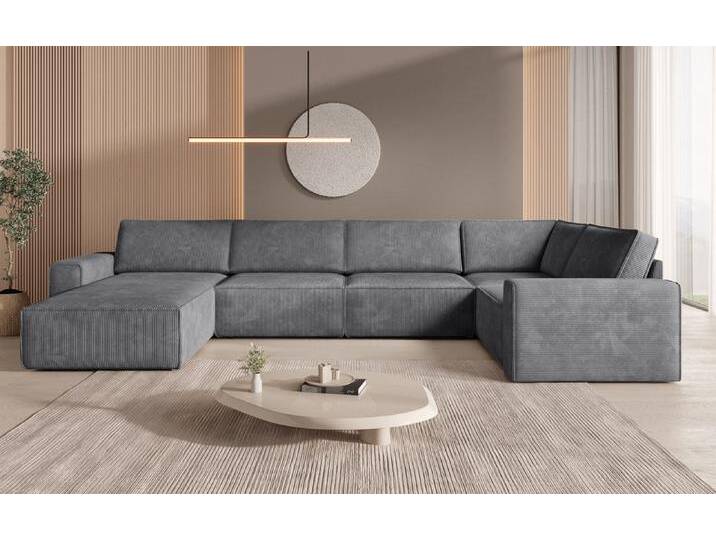 Modulare Sofalandschaft U Yuma aus Cord - Rechts - Anthrazit - Cord - Luxusbetten24 Modulare Sofalandschaft U Yuma aus Cord - Rechts - Anthrazit - Cord - Luxusbetten24 von Luxusbetten24