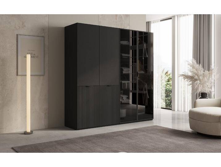 Modulo Nero ? Modularer Kleiderschrank mit Glas- und Strukturfront - Beige - Luxusbetten24 von Luxusbetten24