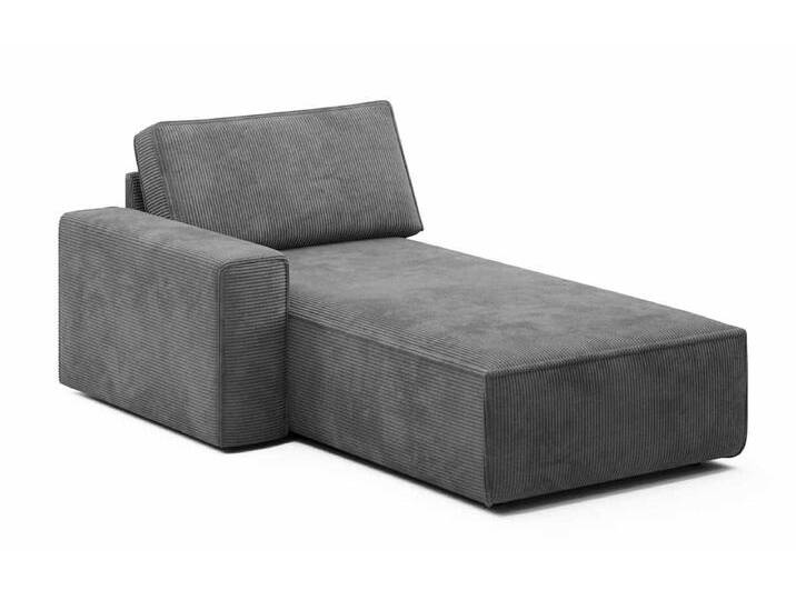 Ottomane-Eckmodul Yuma aus Cord - Links - Vintage Blau - Cord - Luxusbetten24 von Luxusbetten24