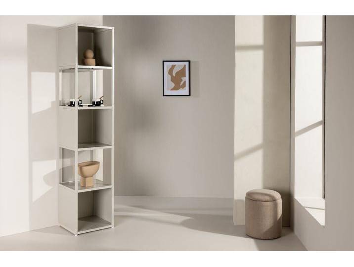 Regal Buenos Aires ? hohes Standregal in Beige mit 4 Fächern - Beige - Luxusbetten24 von Luxusbetten24