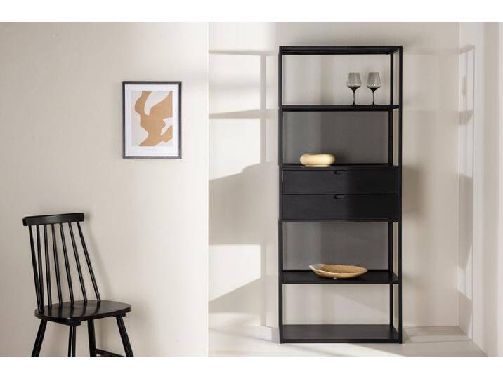 Regal Santiago ? Standregal mit Schubladen in Schwarz - Schwarz - Luxusbetten24 von Luxusbetten24