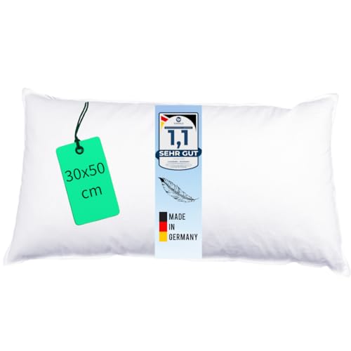 Luxusfeder Sofakissen 30x50 cm Daunen Füllung 300g - Bezug 100% Baumwolle - Daunenkissen - Kissenfüllung - Kisseninlett - Innenkissen - Öko-Tex von Luxusfeder