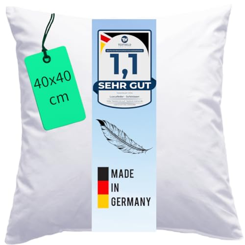 Luxusfeder Sofakissen 40x40 cm Daunen Füllung 300g - Bezug 100% Baumwolle - Daunenkissen - Kissenfüllung - Kisseninlett - Innenkissen - Öko-Tex Luxusfeder Sofakissen 40x40 cm Daunen Füllung 300g - Bezug 100% Baumwolle - Daunenkissen - Kissenfüllung - Kisseninlett - Innenkissen - Öko-Tex von Luxusfeder