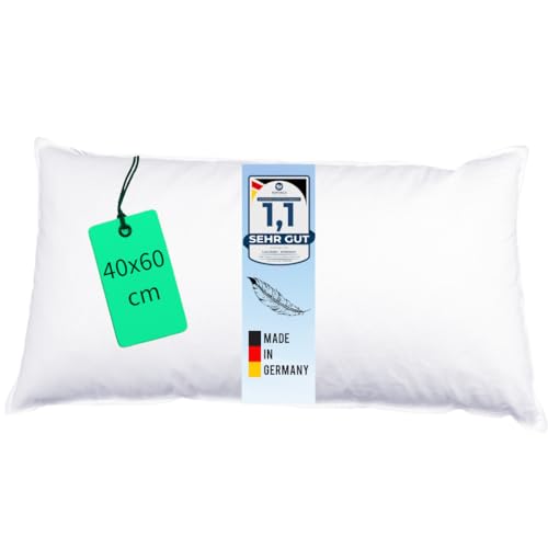 Luxusfeder Sofakissen 40x60 cm Daunen Füllung 500g - Bezug 100% Baumwolle - Daunenkissen - Kissenfüllung - Kisseninlett - Innenkissen - Öko-Tex von Luxusfeder