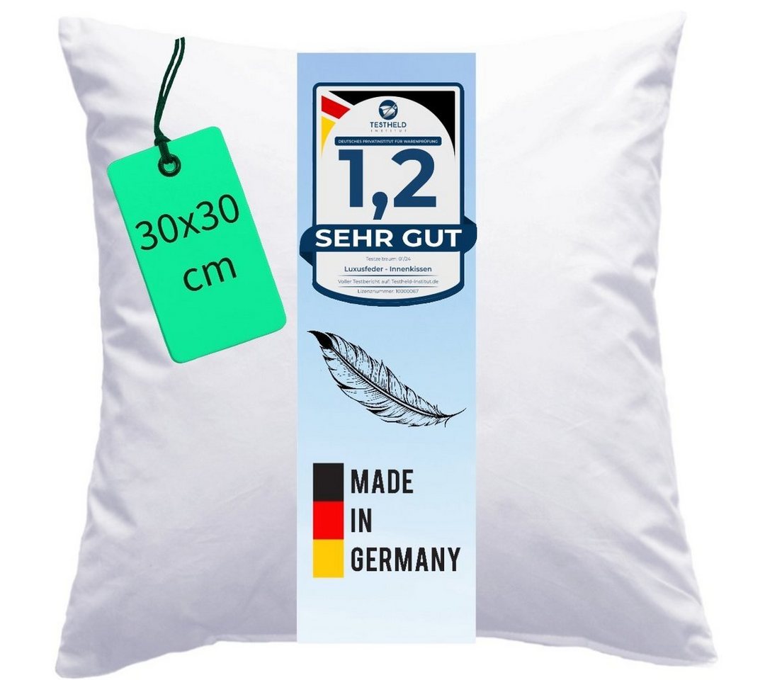 Luxusfeder Kissenfüllung Federkissen 30x30 cm 100% Federn Sofakissen Füllkissen, Made in Germany Luxusfeder Kissenfüllung Federkissen 30x30 cm 100% Federn Sofakissen Füllkissen, Made in Germany von Luxusfeder