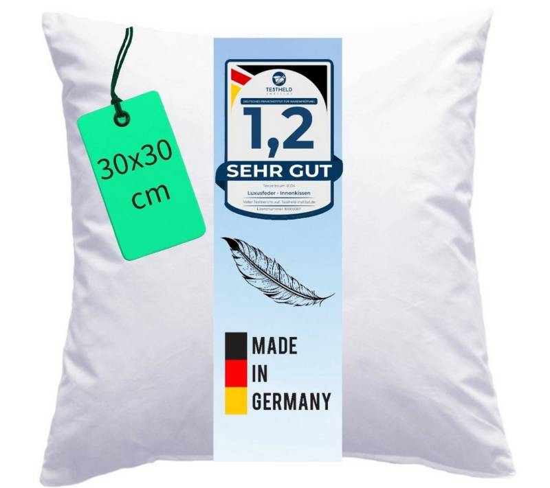 Luxusfeder Kissenfüllung Federkissen 30x30 cm 100% Federn Sofakissen Füllkissen, Made in Germany Luxusfeder Kissenfüllung Federkissen 30x30 cm 100% Federn Sofakissen Füllkissen, Made in Germany von Luxusfeder