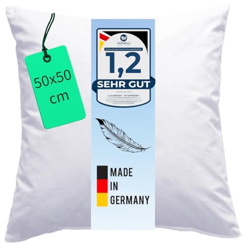 Luxusfeder Sofakissen 50x50 cm Feder Füllung 650g - Bezug 100% Baumwolle - Federkissen - Kissenfüllung - Kisseninlett - Innenkissen - Öko-Tex Luxusfeder Sofakissen 50x50 cm Feder Füllung 650g - Bezug 100% Baumwolle - Federkissen - Kissenfüllung - Kisseninlett - Innenkissen - Öko-Tex von Luxusfeder