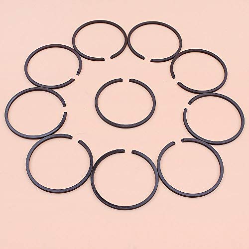 Luxuypon Kolbenring-Set, kompatibel mit Rasentrimmer, Rasentrimmer, Kettensäge, Gartenwerkzeug, Ersatzteil, 33 mm x 1,5 mm, 10 Stück von Luxuypon