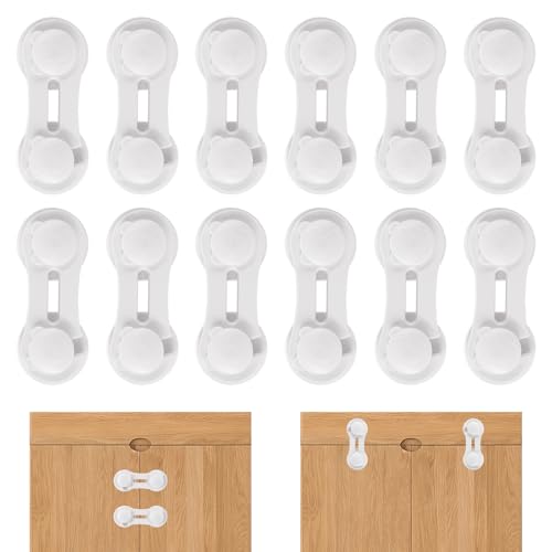 12 Stück Kindersicherung Schrank Weiß, Schranksicherung Baby & Kleinkinder, Schubladensicherung für Schrank/Kühlschrank/Schubladen, Extra Stark Kleber – Ohne Bohren 12 Stück Kindersicherung Schrank Weiß, Schranksicherung Baby & Kleinkinder, Schubladensicherung für Schrank/Kühlschrank/Schubladen, Extra Stark Kleber – Ohne Bohren von Luxvara