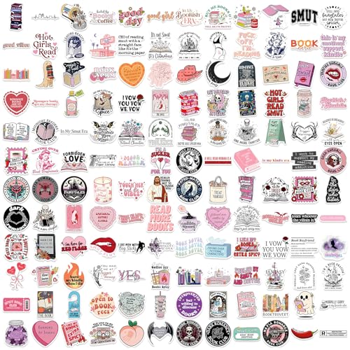 150 Stück Liebesbuchaufkleber für Kindle, holografisches Buchaufkleberpaket, Lese-Booktok-Glitzer-Vinylaufkleber für Laptop, E-Book-Reader von Luxvara