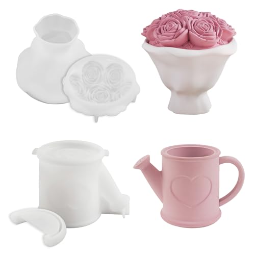 2 Sätze Silikonformen Gießformen, Silikon Gießformen Teelichthalter Vase, Rose Silikonformen, DIY Silikonform für Gips Gießen 2 Sätze Silikonformen Gießformen, Silikon Gießformen Teelichthalter Vase, Rose Silikonformen, DIY Silikonform für Gips Gießen von Luxvara