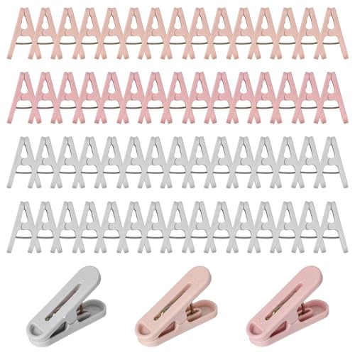 60PCS Wäscheklammer, Kunststoff Handtuchklemmen, Kleine Strandtuchklammern, Home Wäscheklammern, Towel Clips für Wäscheständer Wäscheleine und Wäschekorb,DREI Farben von Luxvara