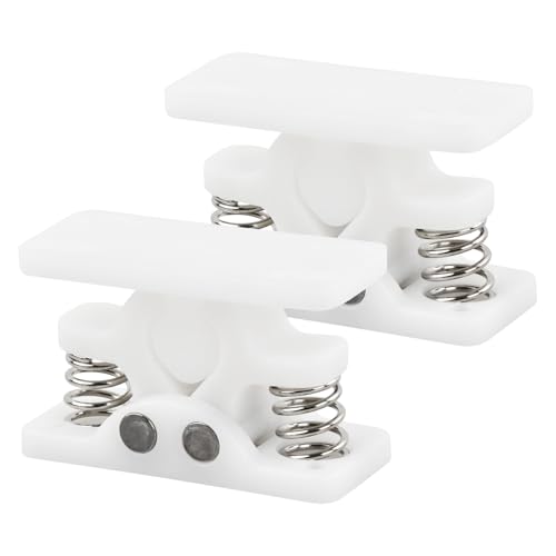 65MM Schwerlast Türfeststeller,Türhalter mit 8-fach Schraubmontage & Federtechnik - Türstopper für Wohnwagen, Wohnmobil, Boot, Haus (Weiß, 63x40x27mm) - Zubehör gegen Wandschäden von Luxvara