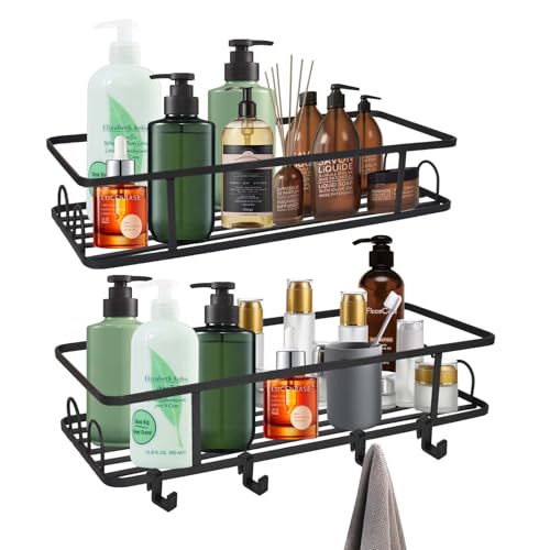 Luxvara 2 Stück Duschablage ohne Bohren, Bad Regal ohne Bohren mit Großer Kapazität, Shampoo Duschgel Halterung für Dusche, Rahmenlos Glastür, Glatte Holzplatten Luxvara 2 Stück Duschablage ohne Bohren, Bad Regal ohne Bohren mit Großer Kapazität, Shampoo Duschgel Halterung für Dusche, Rahmenlos Glastür, Glatte Holzplatten von Luxvara