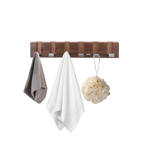 Luxvara Garderobenhaken Wand Moderne, Garderobenleiste Klappbar, Plastik Hakenleiste mit 5 Beweglichen Haken, Wandgarderobe für Flure, Garderoben, Schlafzimmer und Badezimmer, Walnuss Luxvara Garderobenhaken Wand Moderne, Garderobenleiste Klappbar, Plastik Hakenleiste mit 5 Beweglichen Haken, Wandgarderobe für Flure, Garderoben, Schlafzimmer und Badezimmer, Walnuss von Luxvara
