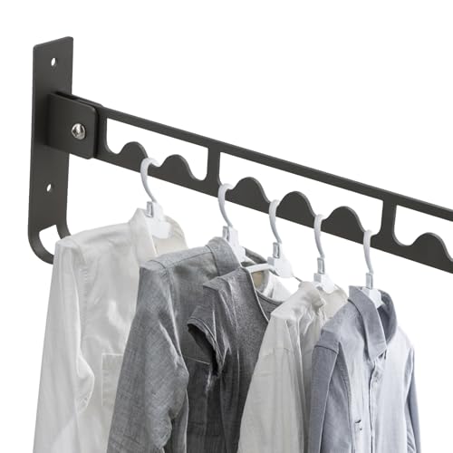 Luxvara Kleiderstange Wandmontage, Kleiderstange Klappbar, Wäscheständer Aluminium mit Schrauben, Kleiderständer Wand für Balkon Badezimmer Waschküche, Schwarz Luxvara Kleiderstange Wandmontage, Kleiderstange Klappbar, Wäscheständer Aluminium mit Schrauben, Kleiderständer Wand für Balkon Badezimmer Waschküche, Schwarz von Luxvara