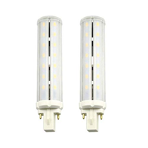 LuxVista 13W G24 LED Mais Lampe PLC 2-PIN 360 Grad Warmweiß 3000K wie 30W PL Leuchtstoffbirne Universalsockel für G24d-1 G24d-2 G24d-3 G24q 4-pin G24-1003-861 (2-Stück, den Ballast entfernen/umgehen) von Luxvista