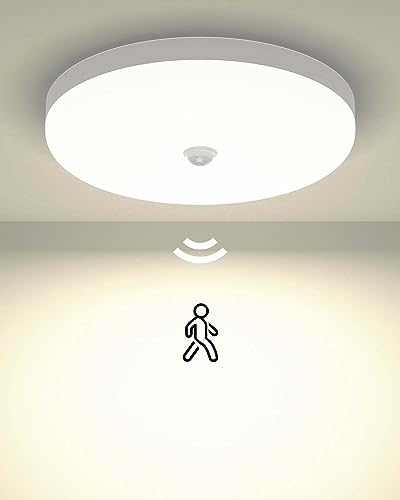 Luxvista LED Deckenlampe mit Bewegungsmelder Innen 30W 4000K IP56 Rund Deckenlampe 3000LM LED Deckenleuchte für Flur, Treppe, Veranda, Garage, Carport, Balkon, Abstellraum, Keller 1er Stück-Weiß Luxvista LED Deckenlampe mit Bewegungsmelder Innen 30W 4000K IP56 Rund Deckenlampe 3000LM LED Deckenleuchte für Flur, Treppe, Veranda, Garage, Carport, Balkon, Abstellraum, Keller 1er Stück-Weiß von Luxvista
