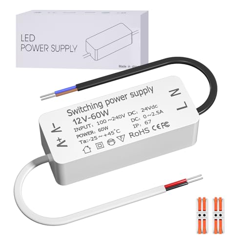 Luxvista LED Trafo 12V Transformator 60W 5A, 230V auf 12V Halogen IP67 Wasserdicht, AC zu DC Niedervolttrafo für Indoor/Outdoor, für Strahler G4 GU4 GU5.3 Strip, CCTV Kameras Luxvista LED Trafo 12V Transformator 60W 5A, 230V auf 12V Halogen IP67 Wasserdicht, AC zu DC Niedervolttrafo für Indoor/Outdoor, für Strahler G4 GU4 GU5.3 Strip, CCTV Kameras von Luxvista