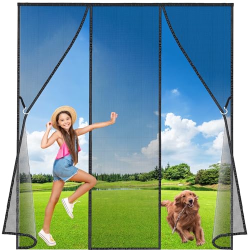 Luxvix Fliegengitter Doppeltür, 150x170 cm Magnet Insektenschutz, Der Magnetvorhang Ist Ideal Für Die Balkontür, Kellertür und Terrassentür, Kinderleichte Klebemontage Ohne Bohren LF2C1 ‎Schwarz von Luxvix