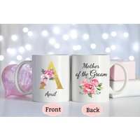 Personalisierte Mutter Des Bräutigams Becher, Der Braut Im Gesetz Geschenk, Hochzeit Floral Monogramm Becher von LuxyStudio