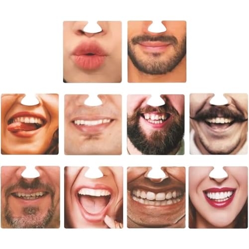10 Stück Gesichtsuntersetzer, Bieruntersetzer, Glasuntersetzer, Maskenuntersetzer, Gesichtsuntersetzer, Partyuntersetzer, Lustige Untersetzer, Fotodekorations-Requisiten von Luxylei