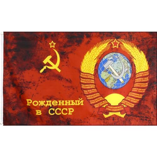 3 X 5 Fuß Große Flagge Der Sowjetunion – Lebendige Farben Und Uv-beständig – Kopfzeile Aus Segeltuch Und Doppelt Genäht – Nationalflaggen Der Union Der Sozialistischen Sowjetrepubliken Messingösen von Luxylei