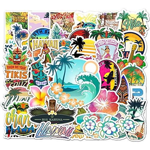 50 Stücke Outdoor Hawaii Surfen Aufkleber Sommer Tropischen Strand Surfen wasserdichte DIY Surfbrett Auto Skateboard Aufkleber Aufkleber von Luxylei