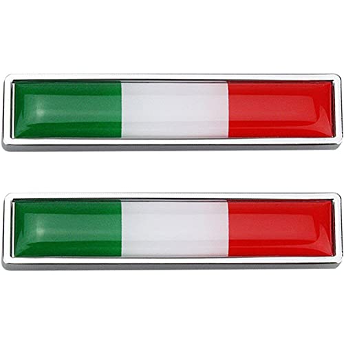 Auto-Aufkleber, 2 Stück, 3D-Aluminium, Italien-Flagge, Karosserie-Aufkleber, Auto, Motorrad, Dekoration, Aufkleber, Auto-Styling-Zubehör von Luxylei