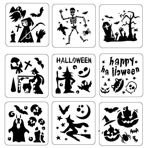 Halloween -schablonen Set Für Kinder 16pcs Plastik Wiederverwendbare Schablonen Vorlagen Handwerkszeichnung Malerei Für Scrapbooking Journal von Luxylei