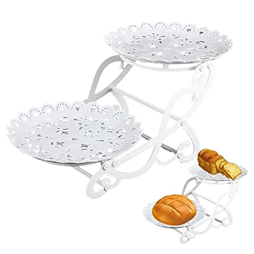 Luxylei Etagen-servierständer, 2 Etagen, Cupcake-ständer, Servier-kuchenständer, Dessert-ständer, Servierplatten, Tabletts, Stabilerer Tellerständer Für Dessert-servier von Luxylei