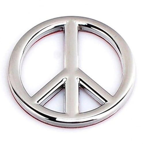 Luxylei Friedenszeichen-autoaufkleber, Runde Form, Friedenssymbol, Stoßstangenaufkleber, Krieg, Metall-Emblem, Abzeichen Für Automobil- Und Motorraddekoration von Luxylei