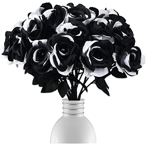 Luxylei Halloween Rosen Bouquet 5pcs Künstliche Schwarze Blumenstrauß Gothic Fake Rose Blumen Für Partyarrangements Mittelstücke Dekor Dekor von Luxylei