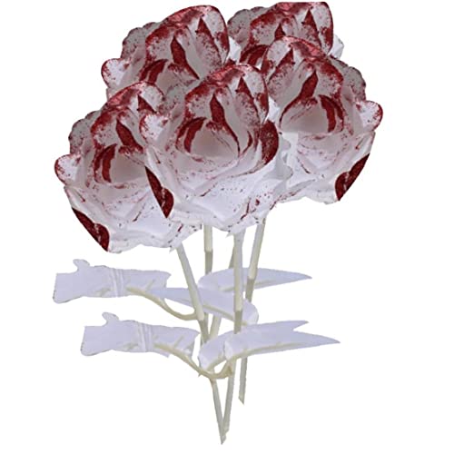 Luxylei Halloween Rosen Bouquet 5pcs Künstliche Schwarze Blumenstrauß Gothic Fake Rose Blumen Für Partyarrangements Mittelstücke Dekor Dekor von Luxylei