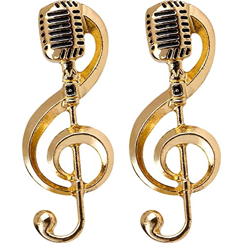 Luxylei Hinweis Mikrofon Broschen Gold Farbe Silber Farbe Metall Pins Sonderabzeichen Student Musiker Rucksack Anstecknadel Schmuck Geschenk von Luxylei