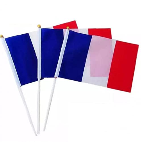 Luxylei Mini-Flagge, 10 Stück, Frankreich-Stick-Flagge, kleine Nationale Wimpelflaggen, Banner, Länderflagge für Festival-Party-Dekoration von Luxylei