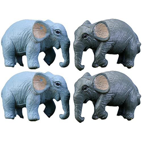 Luxylei Miniatur -Elefant Figur 4pcs Harzwaldtiere Figur Bonsai Statue Fairy Garden Mikro Landschaft Handwerk Orament von Luxylei