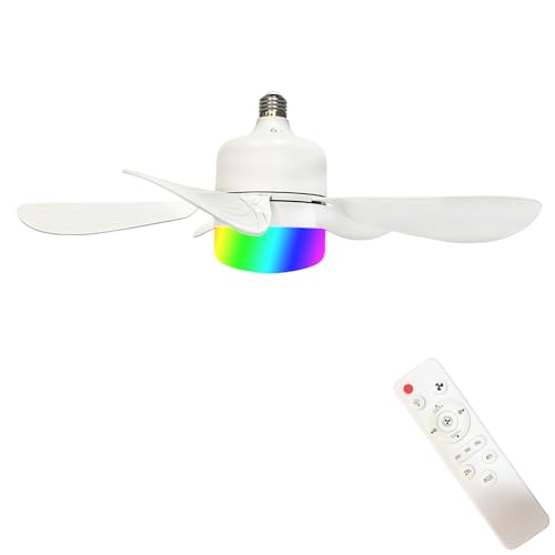 Luyaim 42CM Weiße Modern RGB Fan Lampe Mit Ventilator - 3 Geschwindigkeiten DC-Motor 20W, Dimmbarer Smart Deckenlampe Mit Ventilator Leise Mit Fernbedienung Für Schlafzimmer/Büro Luyaim 42CM Weiße Modern RGB Fan Lampe Mit Ventilator - 3 Geschwindigkeiten DC-Motor 20W, Dimmbarer Smart Deckenlampe Mit Ventilator Leise Mit Fernbedienung Für Schlafzimmer/Büro von Luyaim