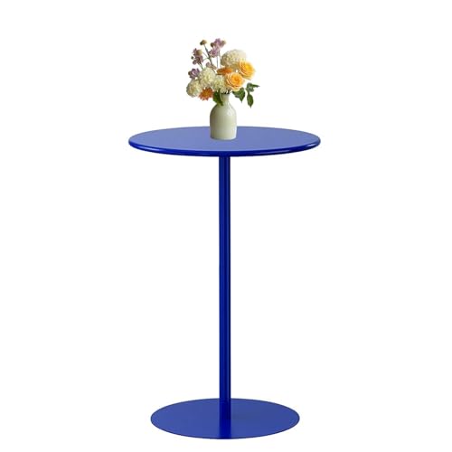 Luyckfrazy Blauer Beistelltisch, runder Bistrotisch, Cocktailbartisch in Thekenhöhe, hoher Kneipentisch für die Hausbar, Esszimmer, Restaurant, Kaffee-Beistelltisch im Freien(60x60x72cm) von Luyckfrazy