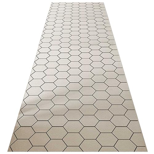 Luyckfrazy Läufer für den Flur, Beige, 2 m, 250 cm, 3 m, 350 cm, 4 m, 5 m, 6 m, rutschfest, extra lang, schmal, für Treppen, Küchen, Eingangsbereich, weiche Überwurfteppiche(100×250cm) von Luyckfrazy