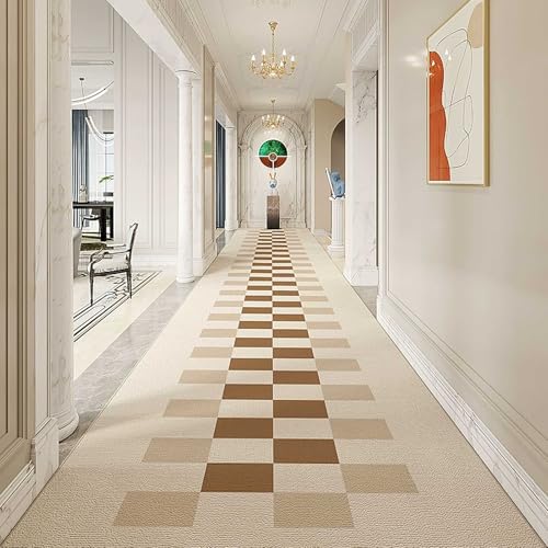 Luyckfrazy Läuferteppiche für den Flur, rutschfest, Küchenteppichläufer, niedriger Flor, 1m 2m 300cm 4m 5m 6m lang, Flurteppich für Eingangsbereich, Schlafzimmer, Waschküche, Wohnzimmer(100×100cm) von Luyckfrazy