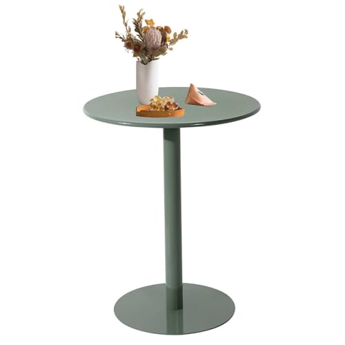 Luyckfrazy Runder Beistelltisch mit Metallfuß, Getränketische für kleine Räume, Esstisch für Küche, Pub, Bistro zu Hause, runder Cocktailtisch für vielseitigen Einsatz, einfache Montage(60x60x72cm) von Luyckfrazy