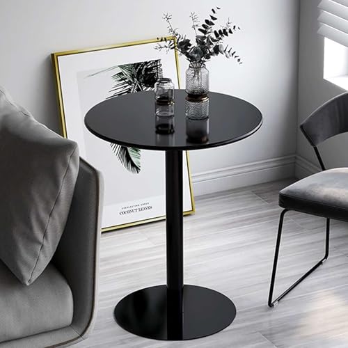 Luyckfrazy Runder Bistro-Stehtisch mit Metallfuß, Cocktailtisch in Thekenhöhe, hoher Bar-Pub-Esstisch für Zuhause, Wohnzimmer, Restaurant, einfache Montage, Schwarz(48x48x56cm) von Luyckfrazy