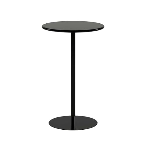 Luyckfrazy Runder Cocktailtisch, Bar- und Thekentisch mit Metallfuß für 2–3 Personen, Beistelltisch für Getränke, für Zuhause, Esszimmer, Küche, Café, Bistro, Party, Schwarz(40x40x72cm) von Luyckfrazy
