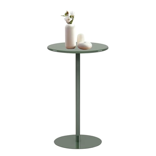 Luyckfrazy Runder Stehtisch, Cocktailtische in Thekenhöhe mit Metallfuß, Frühstückstisch, Couchtisch für draußen, hoher Bistro-Kneipentisch für kleine Räume, Akzenttisch, Grün(70x70x104cm) von Luyckfrazy