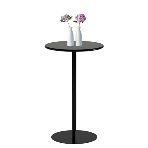 Luyckfrazy Schwarzer runder Stehtisch mit hoher Platte, Theken-Bistro-Kneipentische mit Fester Tischplatte und stabilem Fuß, runder Cocktail-Esstisch für Zuhause, Büro und Küche(70x70x72cm) von Luyckfrazy