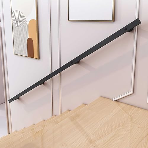 Moderne Handläufe für Treppen, an der Wand montiertes Treppengeländer, 1 m 2 m 5 m 6 m rutschfester schwarzer Treppenhandlauf aus Schmiedeeisen mit Vierkantrohr für ältere Kinder mit Behinderungen(270 von Luyckfrazy