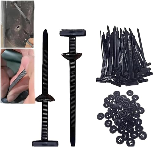 100 Stück Nylon Universal Cable Tie Buckle, Heavy Duty Self-Locking Nylon Zip Ties Holder, UV-beständige Nylons Halterung für Bau,Garten,Karosserie von Luylmo