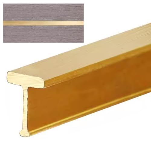Übergangsstreifen for Bodenfliesen aus gebürstetem Messing zu Holz, T-Form-Nahtbinder for Verbinden von Bodenlücken, Schwellenabdeckung for Eingangstüren, Laminatböden(10x12mm) von LuysmengEU